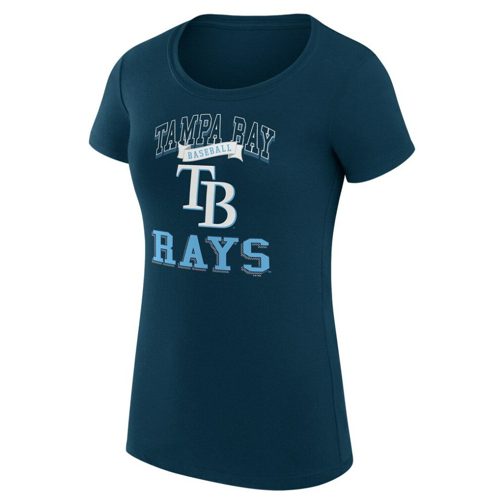 Tampa Bay Rays G-III 4Her by Carl Banks Women's Super-Slim Fit Lightweight Team Logo Graphic T-Shirt - Navy T-shirts