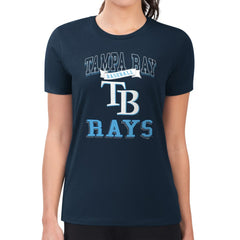 Tampa Bay Rays G-III 4Her by Carl Banks Women's Super-Slim Fit Lightweight Team Logo Graphic T-Shirt - Navy T-shirts