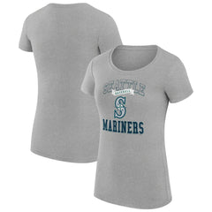 Seattle Mariners G-III 4Her by Carl Banks Women's Super-Slim Fit Lightweight Team Logo Graphic T-Shirt - Heather Gray T-shirts