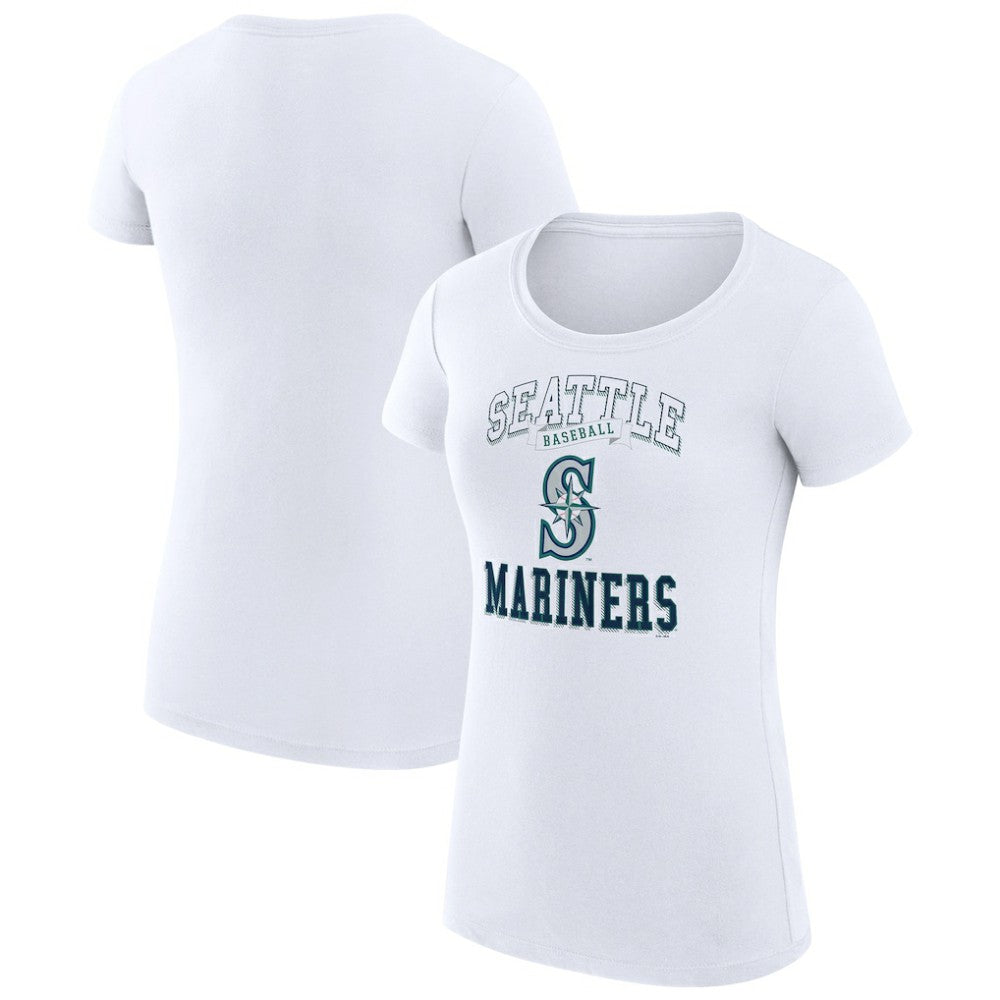 Seattle Mariners G-III 4Her by Carl Banks Women's Super-Slim Fit Lightweight Team Logo Graphic T-Shirt - White T-shirts