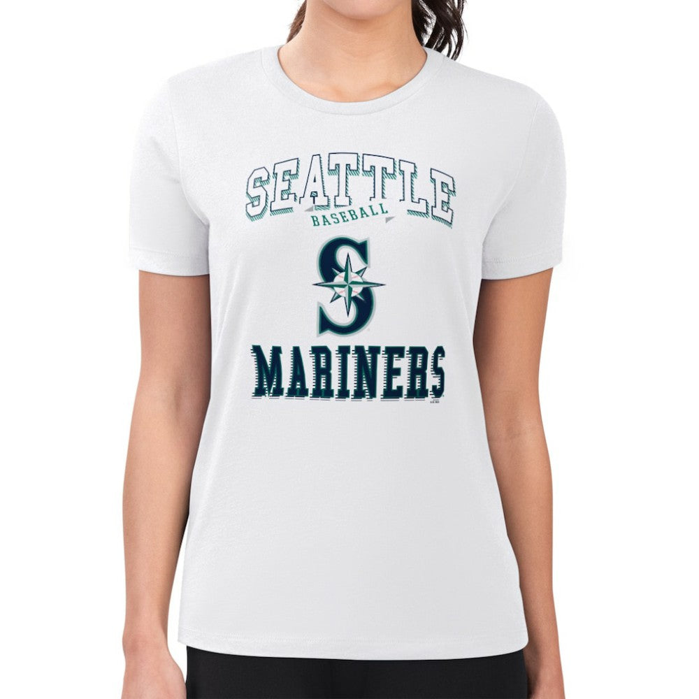 Seattle Mariners G-III 4Her by Carl Banks Women's Super-Slim Fit Lightweight Team Logo Graphic T-Shirt - White T-shirts