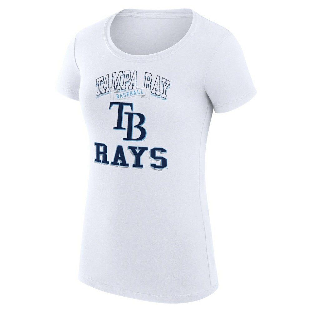 Tampa Bay Rays G-III 4Her by Carl Banks Women's Super-Slim Fit Lightweight Team Logo Graphic T-Shirt - White T-shirts