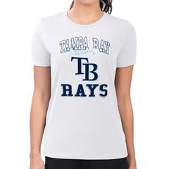 Tampa Bay Rays G-III 4Her by Carl Banks Women's Super-Slim Fit Lightweight Team Logo Graphic T-Shirt - White T-shirts
