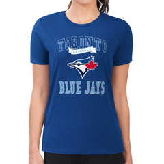 Toronto Blue Jays G-III 4Her by Carl Banks Women's Super-Slim Fit Lightweight Team Logo Graphic T-Shirt - Royal T-shirts