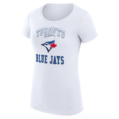 Toronto Blue Jays G-III 4Her by Carl Banks Women's Super-Slim Fit Lightweight Team Logo Graphic T-Shirt - White T-shirts