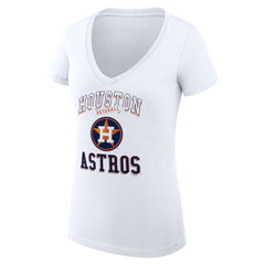 Houston Astros G-III 4Her by Carl Banks Women's Super-Slim Fit Lightweight Team Logo Graphic V-Neck T-Shirt - White T-shirts