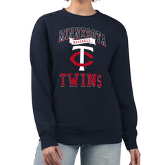 Minnesota Twins G-III 4Her by Carl Banks Women's Team Logo Graphic Tri-Blend Fleece Pullover Sweatshirt - Navy Pullover