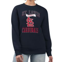 St. Louis Cardinals G-III 4Her by Carl Banks Women's Team Logo Graphic Tri-Blend Fleece Pullover Sweatshirt - Navy Pullover