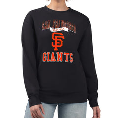 San Francisco Giants G-III 4Her by Carl Banks Women's Team Logo Graphic Tri-Blend Fleece Pullover Sweatshirt - Black Pullover
