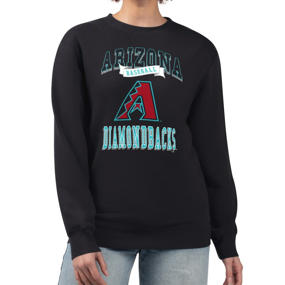 Arizona Diamondbacks G-III 4Her by Carl Banks Women's Team Logo Graphic Tri-Blend Fleece Pullover Sweatshirt - Black Pullover