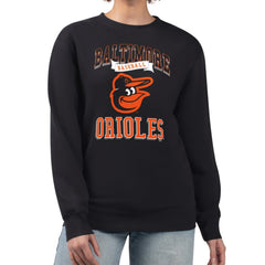 Baltimore Orioles G-III 4Her by Carl Banks Women's Team Logo Graphic Tri-Blend Fleece Pullover Sweatshirt - Black Pullover