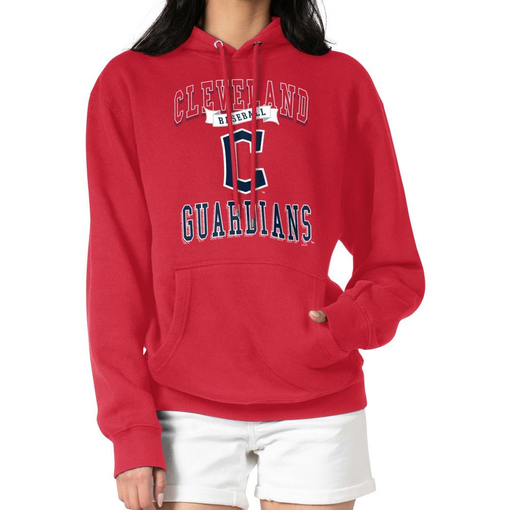 Cleveland Guardians G-III 4Her by Carl Banks Women's Team Logo Graphic Fleece Pullover Hoodie - Red Hoodies