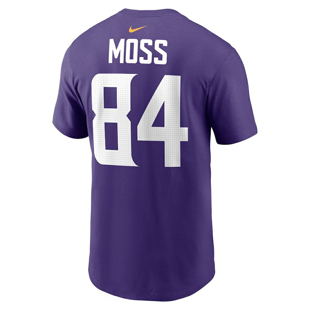Randy Moss Minnesota Vikings Retired Player Name & Number T-Shirt Purple