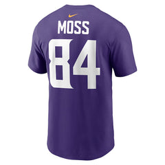 Randy Moss Minnesota Vikings Retired Player Name & Number T-Shirt Purple