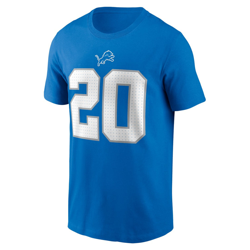 Barry Sanders Detroit Lions Retired Player Name & Number T-Shirt Blue