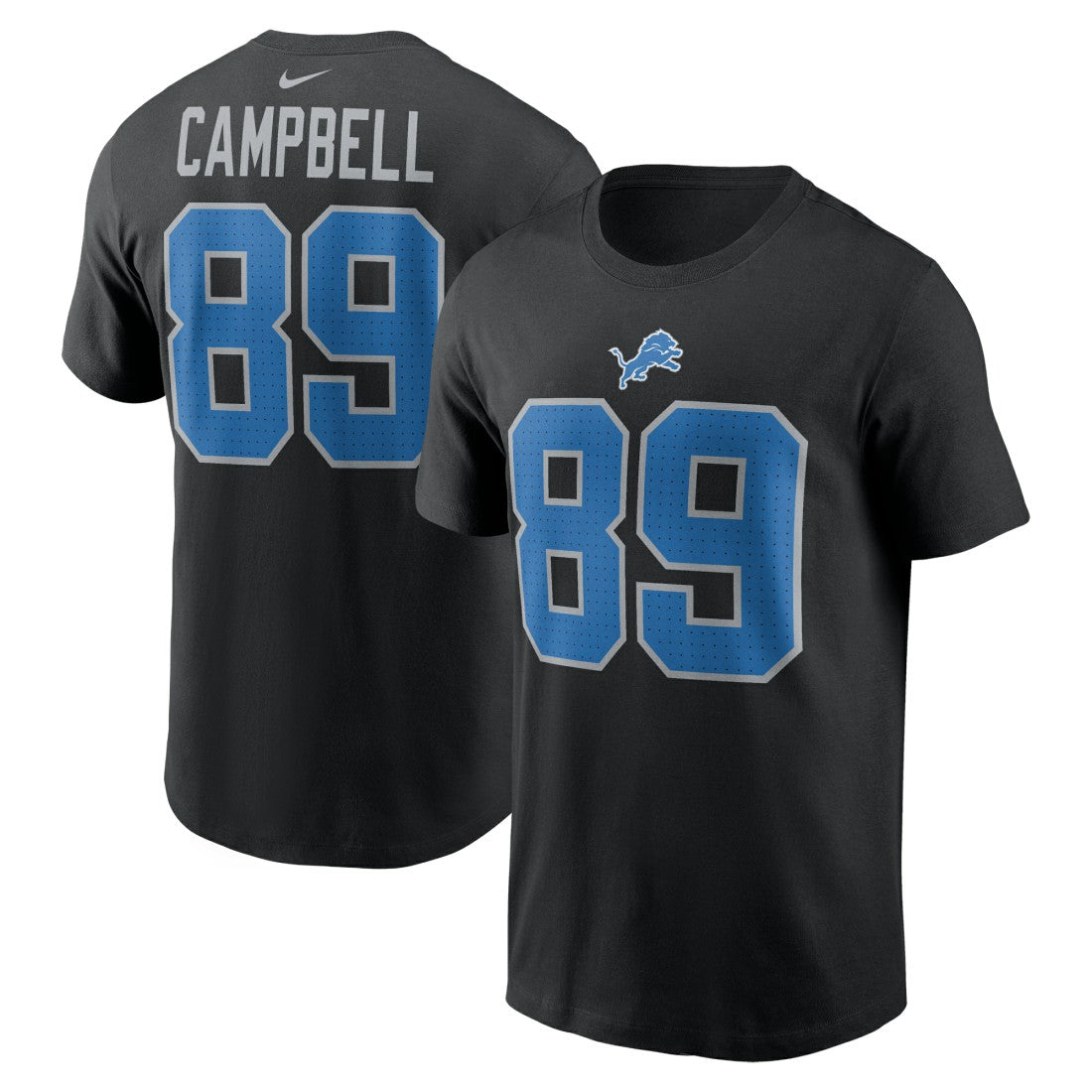Dan Campbell Detroit Lions Retired Player Name & Number T-Shirt Black