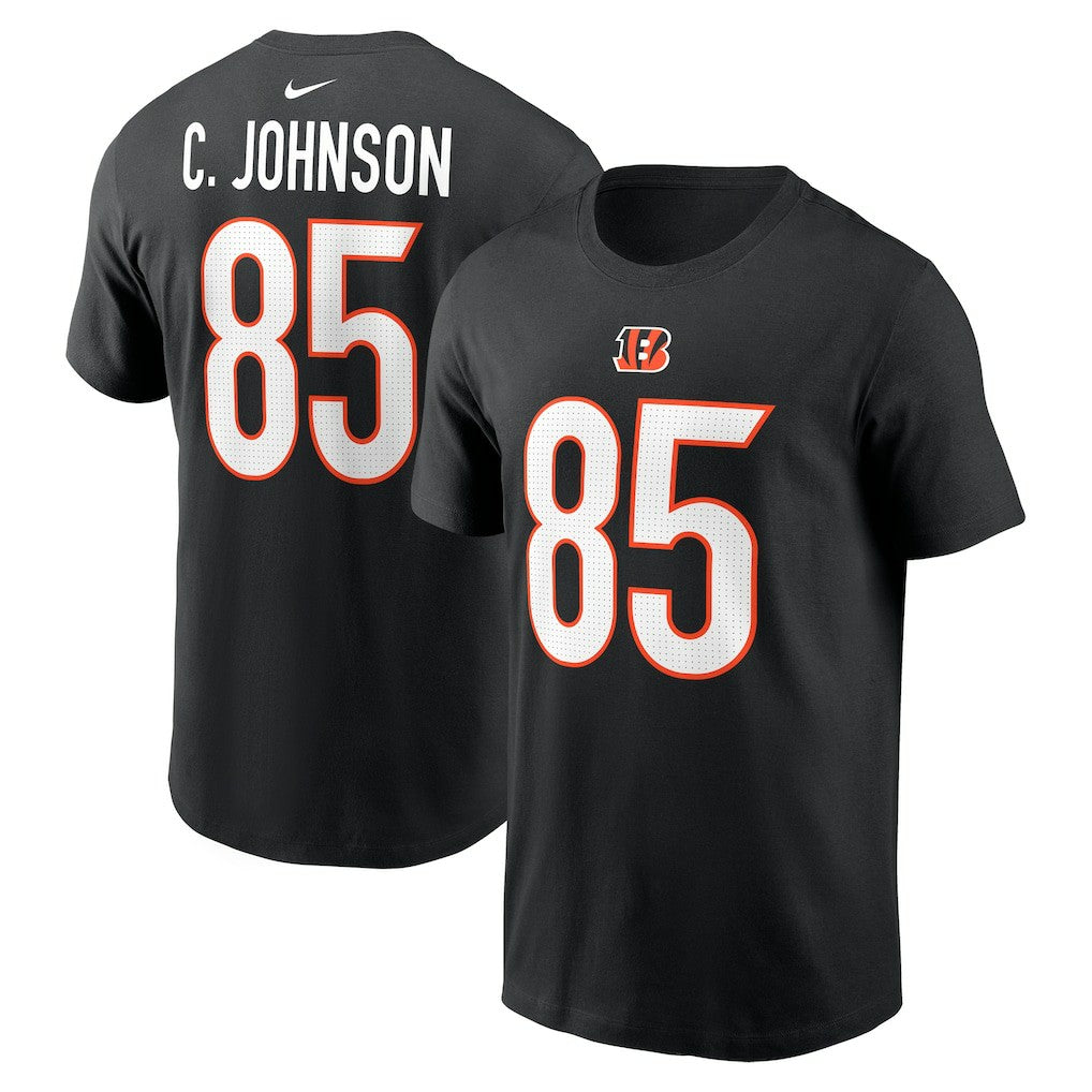 Chad Johnson Cincinnati Bengals Retired Player Name & Number T-Shirt Black