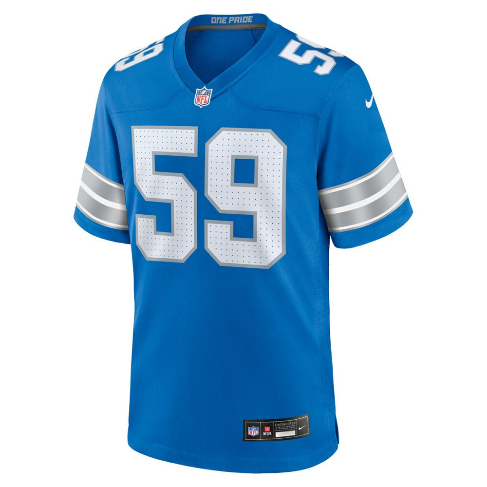 Giovanni Manu Detroit Lions Team Game Jersey Blue