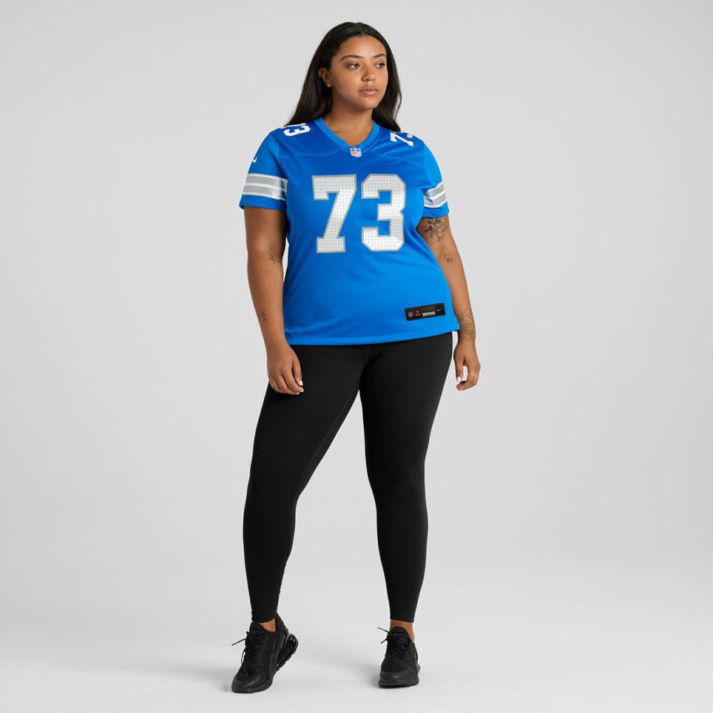 Christian Mahogany Detroit Lions Women's Team Game Jersey Blue