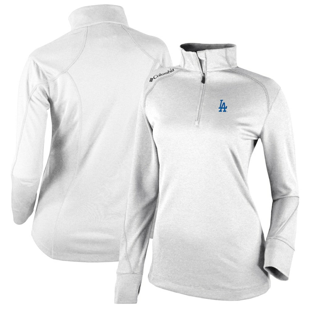 Los Angeles Dodgers Columbia Women's Cooperstown Collection Shotgun 2.0 Omni-Wick Quarter-Zip Top - White Tops