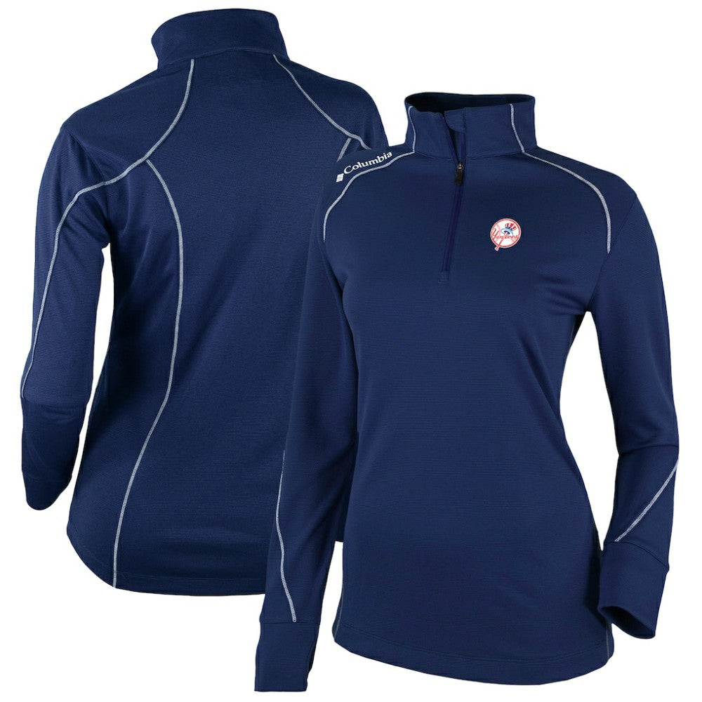 New York Yankees Columbia Women's Cooperstown Collection Shotgun 2.0 Omni-Wick Quarter-Zip Top - Navy Tops