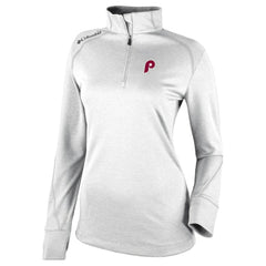 Philadelphia Phillies Columbia Women's Cooperstown Collection Shotgun 2.0 Omni-Wick Quarter-Zip Top - White Tops