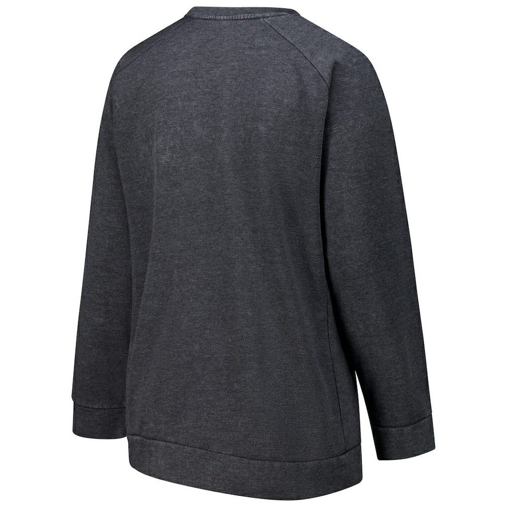 Minnesota Vikings Profile Women's Plus Size Acid Wash Raglan Sweatshirt Charcoal