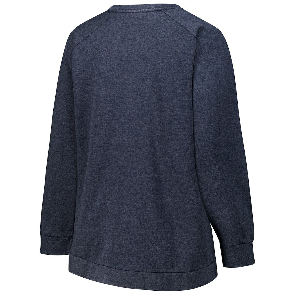 Chicago Bears Profile Women's Plus Size Acid Wash Raglan Sweatshirt Navy