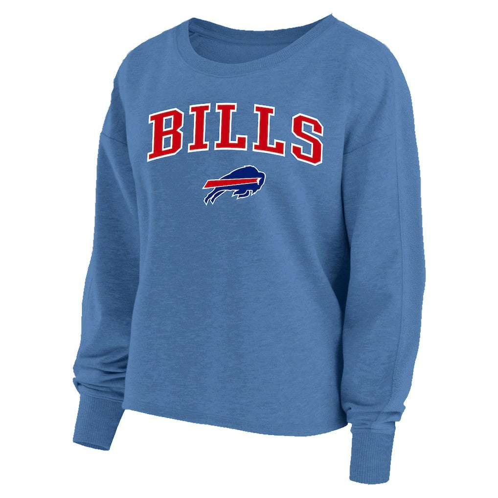 Buffalo Bills Profile Women's Plus Size Acid Wash Raglan Sweatshirt Royal