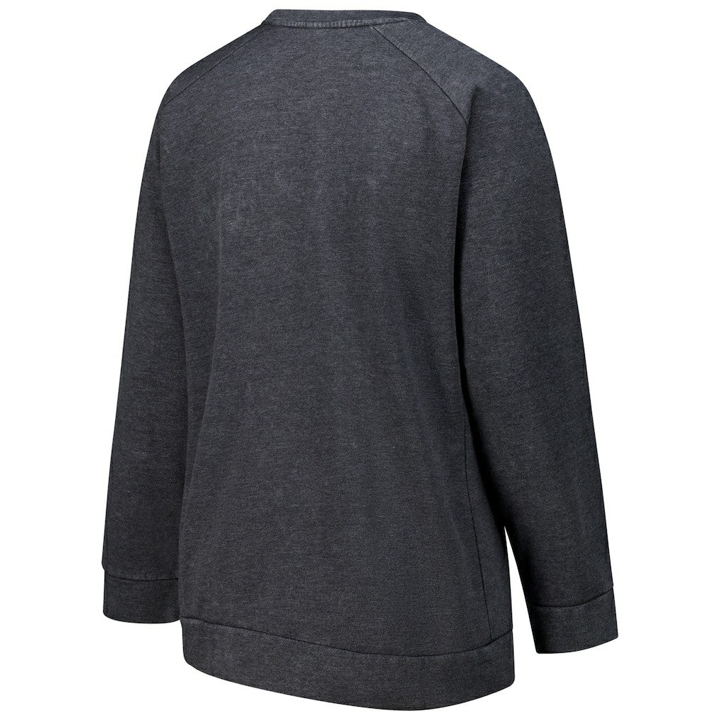 Cincinnati Bengals Profile Women's Plus Size Acid Wash Raglan Sweatshirt Charcoal