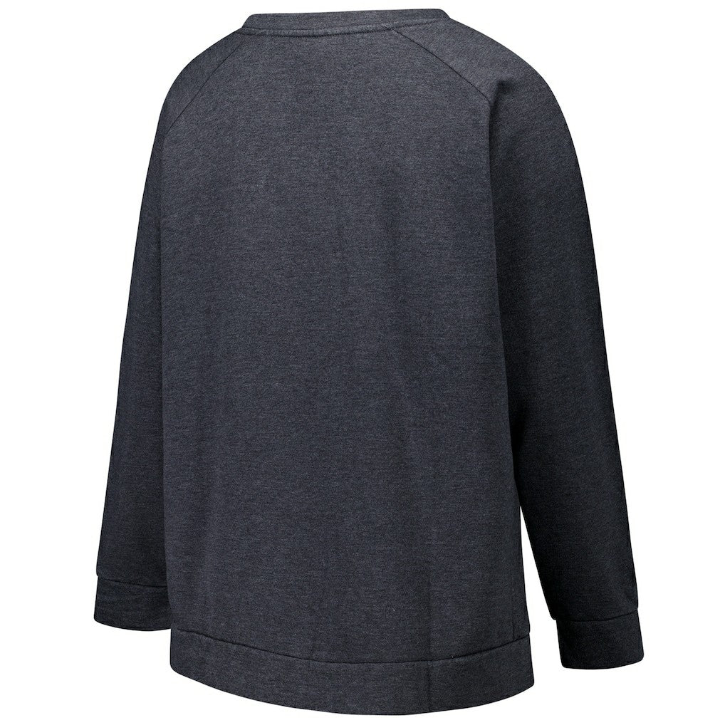 Las Vegas Raiders Profile Women's Plus Size Acid Wash Raglan Sweatshirt Charcoal