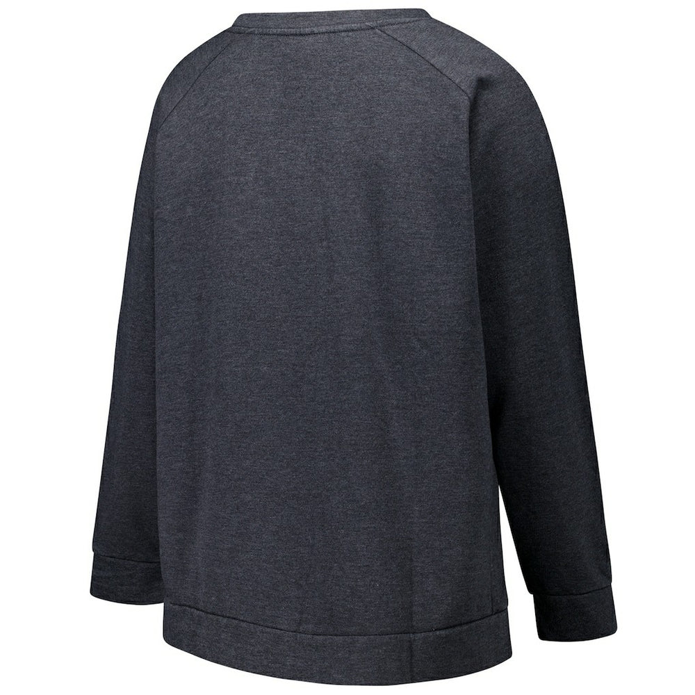 Las Vegas Raiders Profile Women's Plus Size Acid Wash Raglan Sweatshirt Charcoal