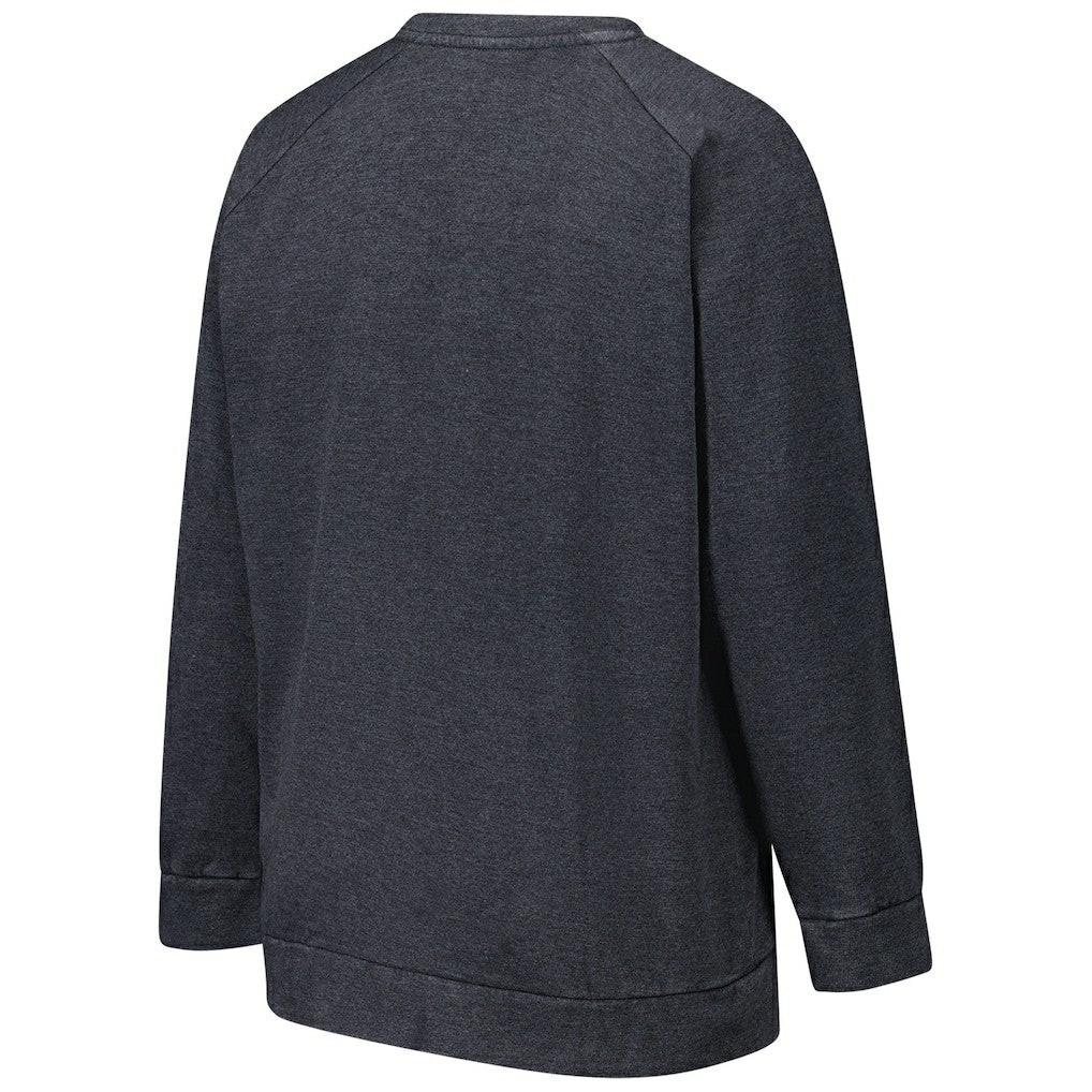 Pittsburgh Steelers Profile Women's Plus Size Acid Wash Raglan Sweatshirt Charcoal