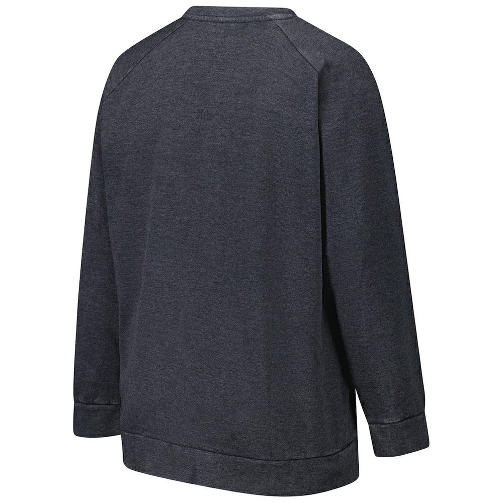 Pittsburgh Steelers Profile Women's Plus Size Acid Wash Raglan Sweatshirt Charcoal