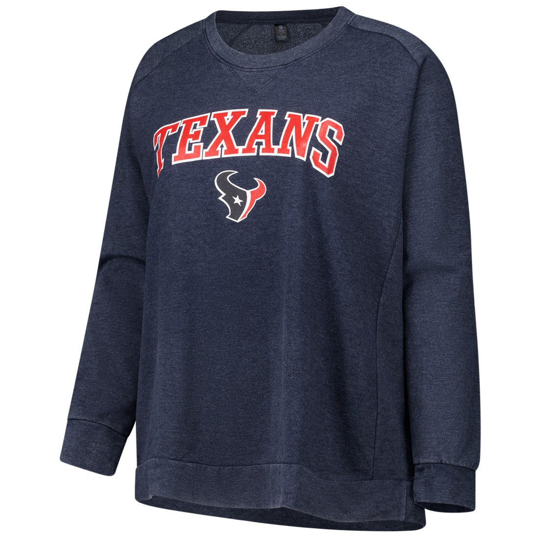 Houston Texans Profile Women's Plus Size Acid Wash Raglan Sweatshirt Navy