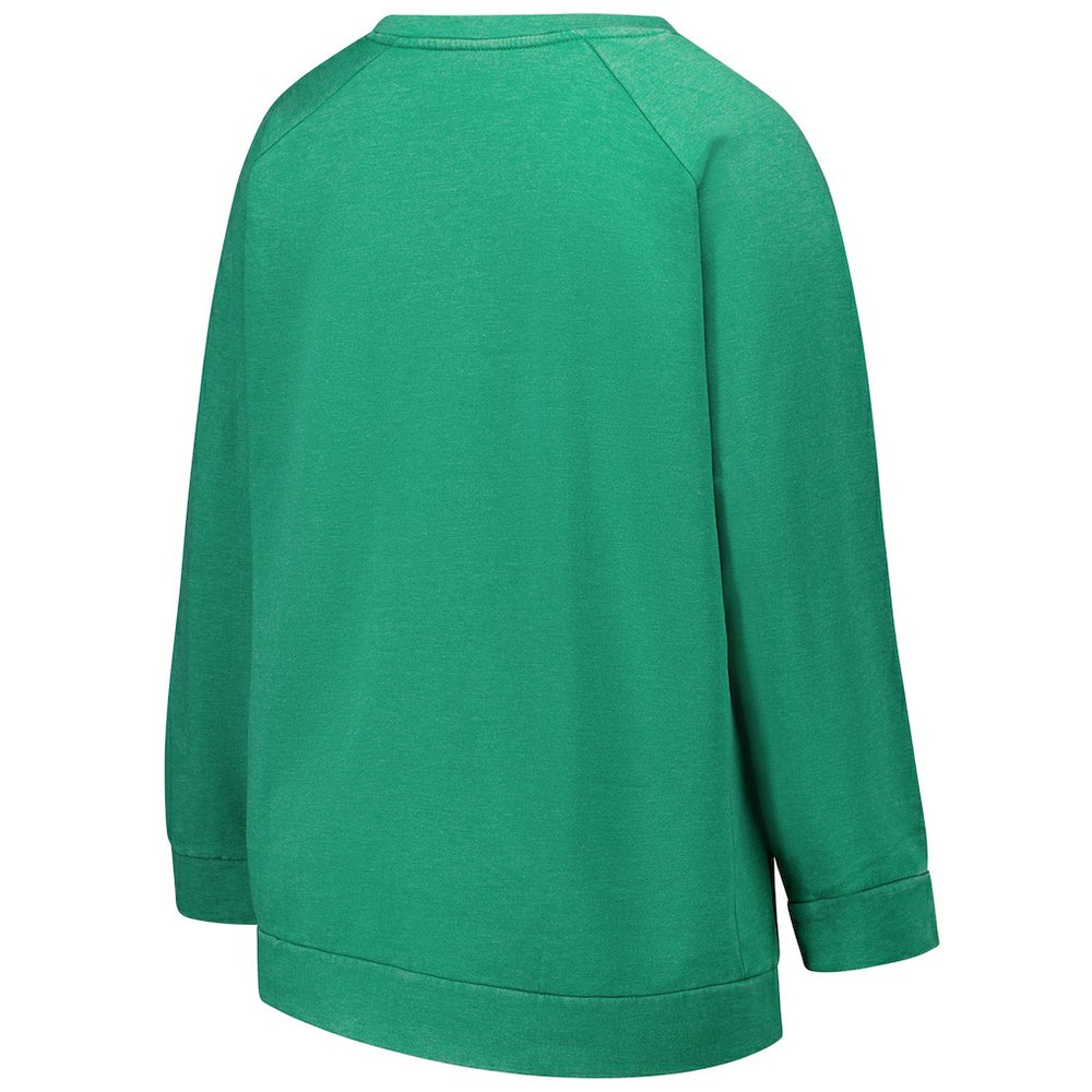 Philadelphia Eagles Profile Women's Plus Size Acid Wash Raglan Sweatshirt Kelly Green