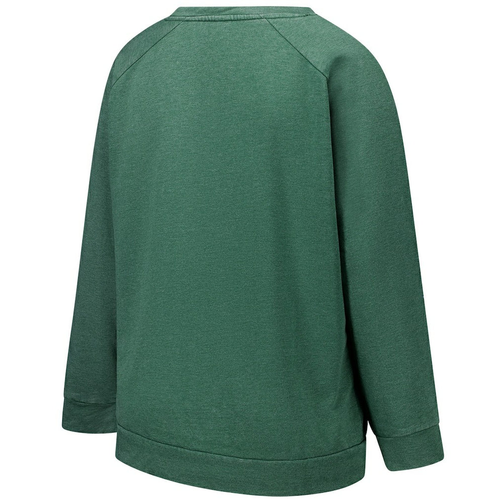 New York Jets Profile Women's Plus Size Acid Wash Raglan Sweatshirt Heather Green