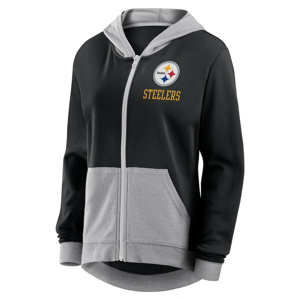 Pittsburgh Steelers Women's Hit It Full-Zip Hoodie Black