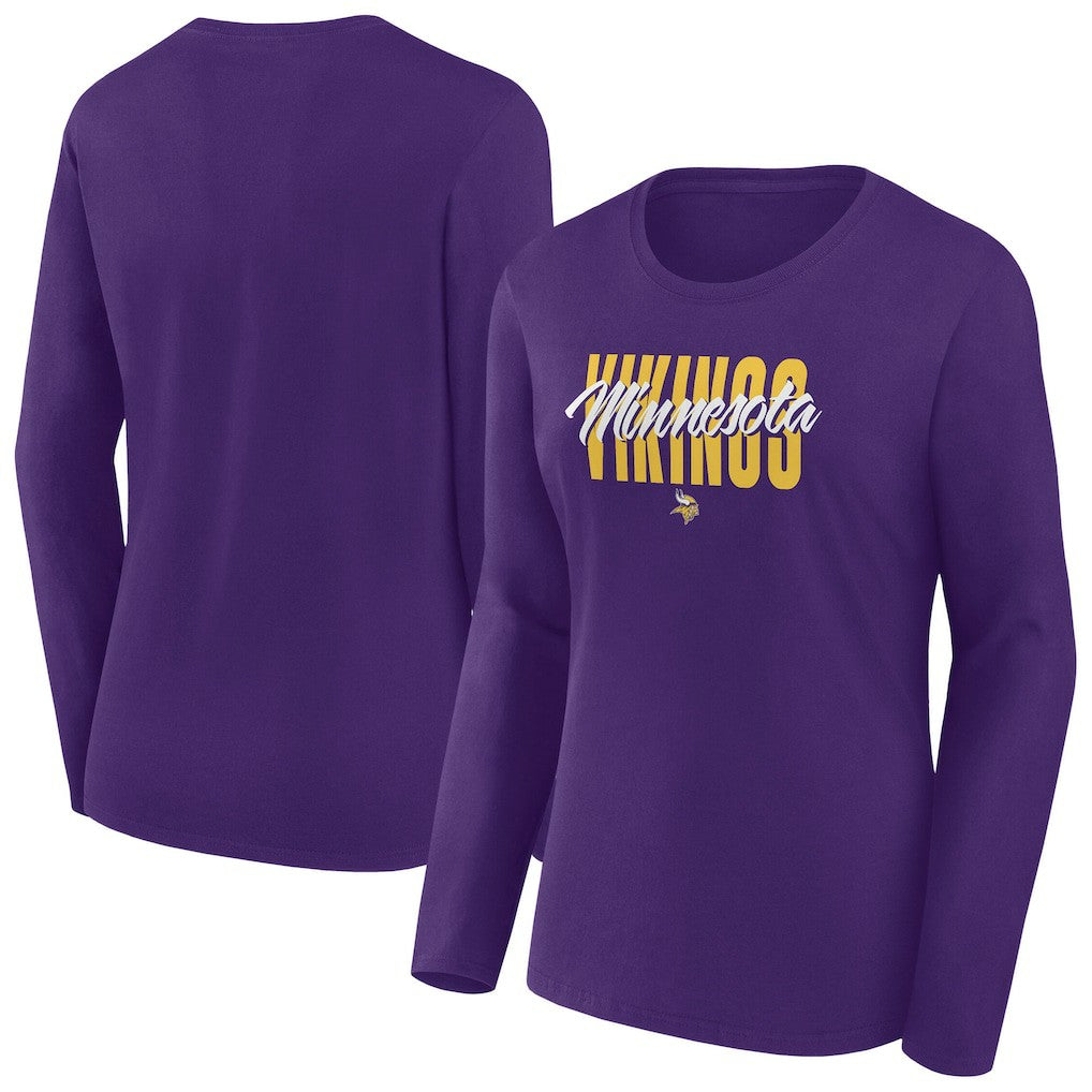 Minnesota Vikings Women's Long Sleeve Scoop Neck T-Shirt Purple