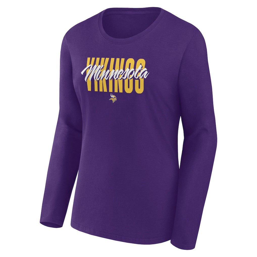 Minnesota Vikings Women's Long Sleeve Scoop Neck T-Shirt Purple