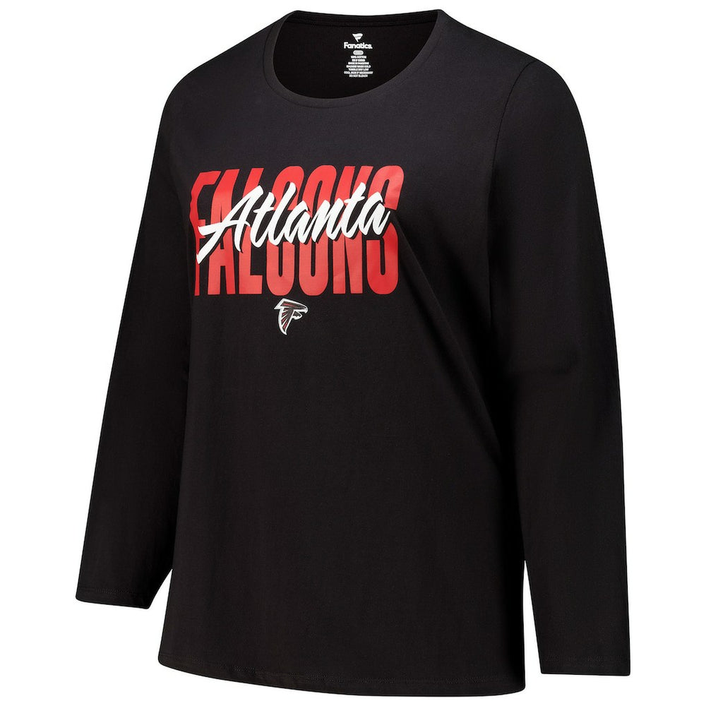 Atlanta Falcons Women's Long Sleeve Scoop Neck T-Shirt Black