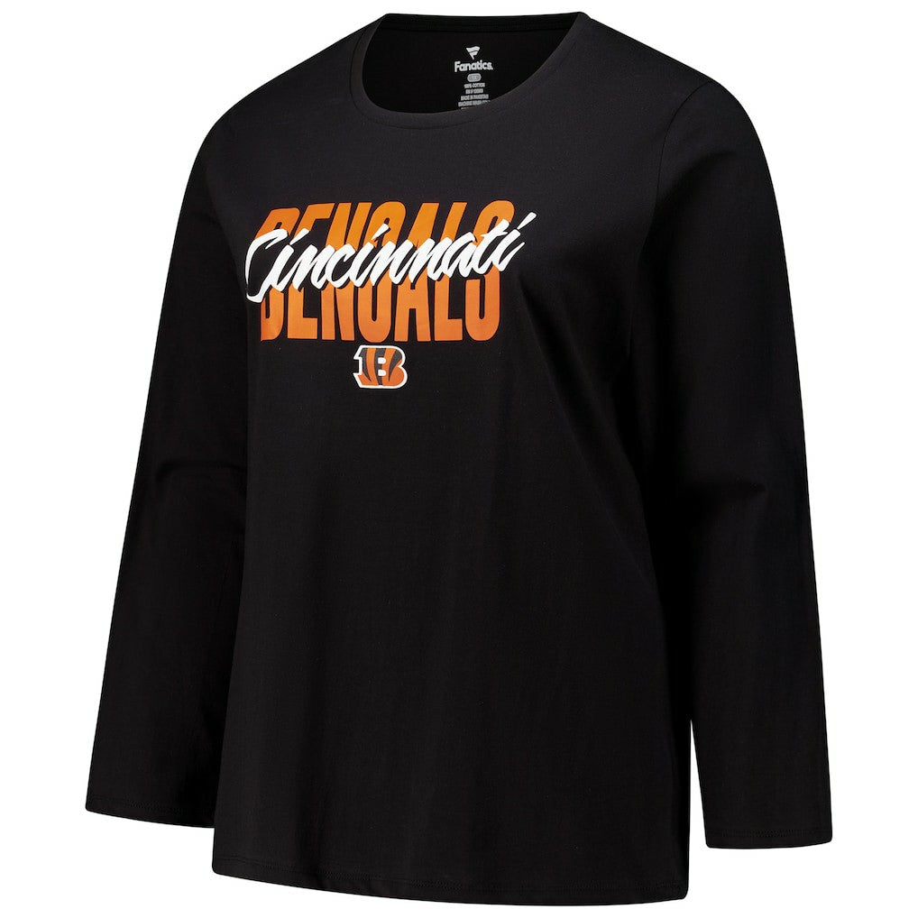 Cincinnati Bengals Women's Long Sleeve Scoop Neck T-Shirt Black