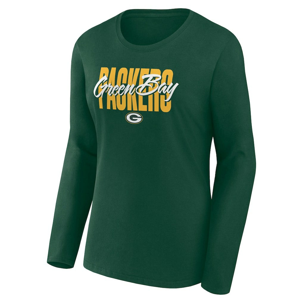 Green Bay Packers Women's Long Sleeve Scoop Neck T-Shirt Green