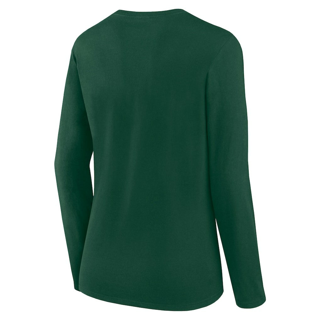 Green Bay Packers Women's Long Sleeve Scoop Neck T-Shirt Green