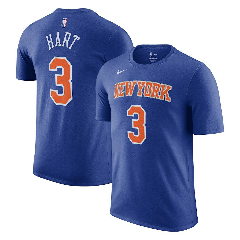 Josh Hart New York Knicks Icon Edition Name & Number T-Shirt Blue