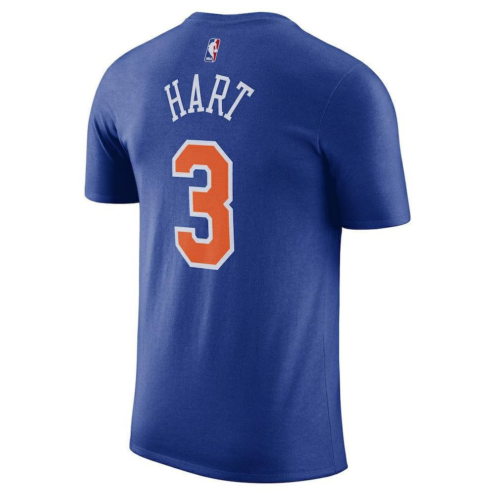 Josh Hart New York Knicks Icon Edition Name & Number T-Shirt Blue