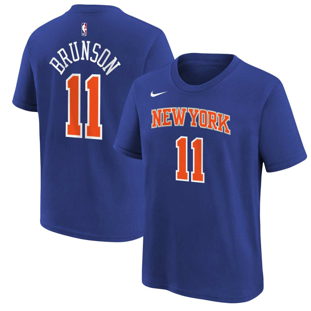 Jalen Brunson New York Knicks Youth Icon Name & Number T-Shirt Blue