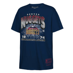 Denver Nuggets Hardwood Classics Vintage Hoopster T-Shirt Navy