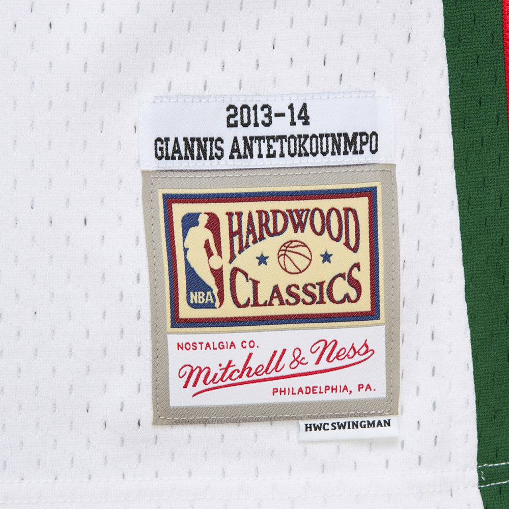 Giannis Antetokounmpo Milwaukee Bucks 2013/14 Hardwood Classics Swingman Jersey White