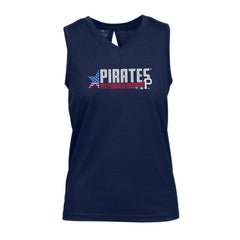Pittsburgh Pirates Levelwear Women's Paisley Independence Aviation Tank Top - Navy Tanks